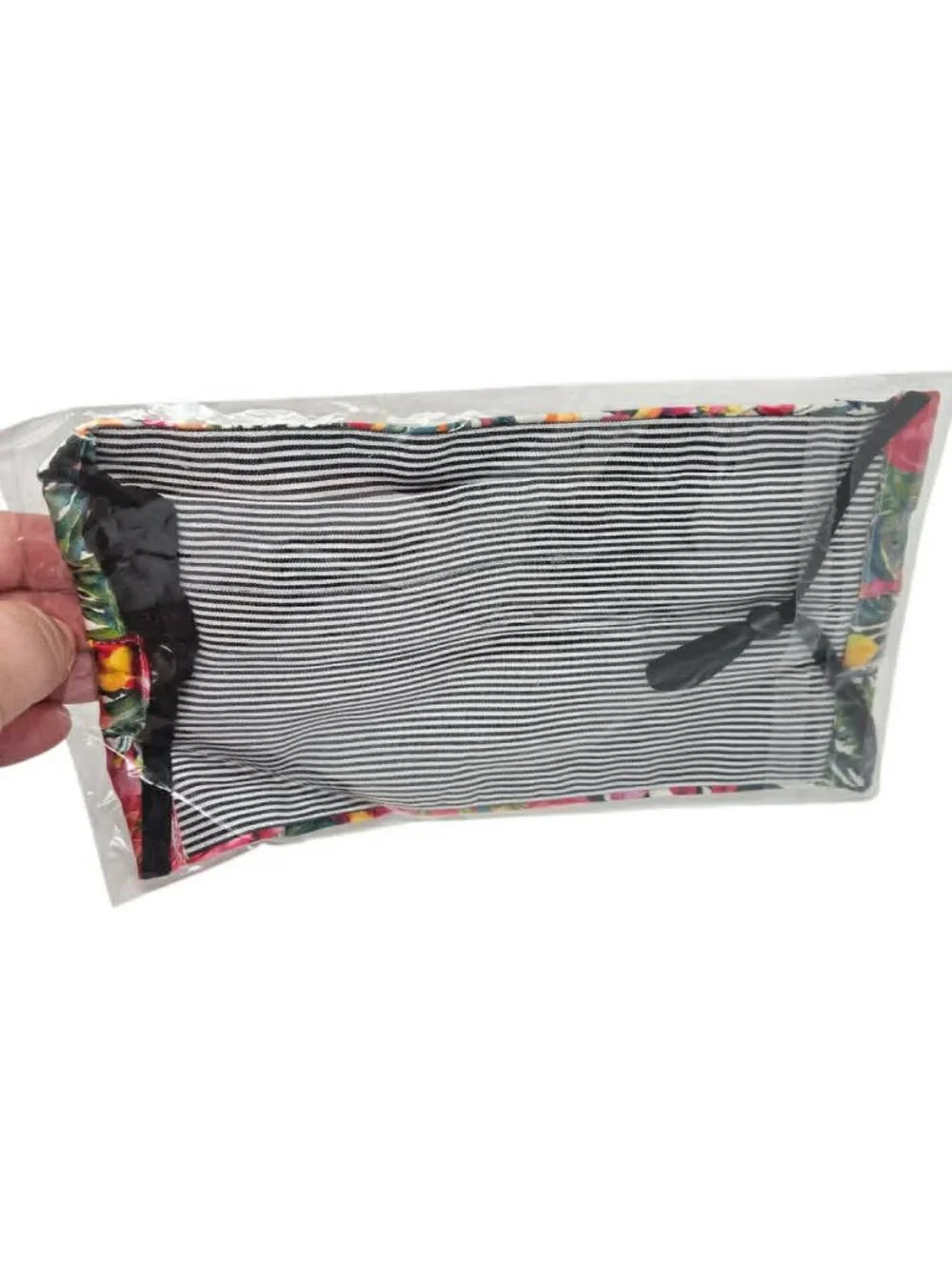 Johnny Was Face Mask Cotton Sateen Pleated Rectangle Tropical Print Face Mask